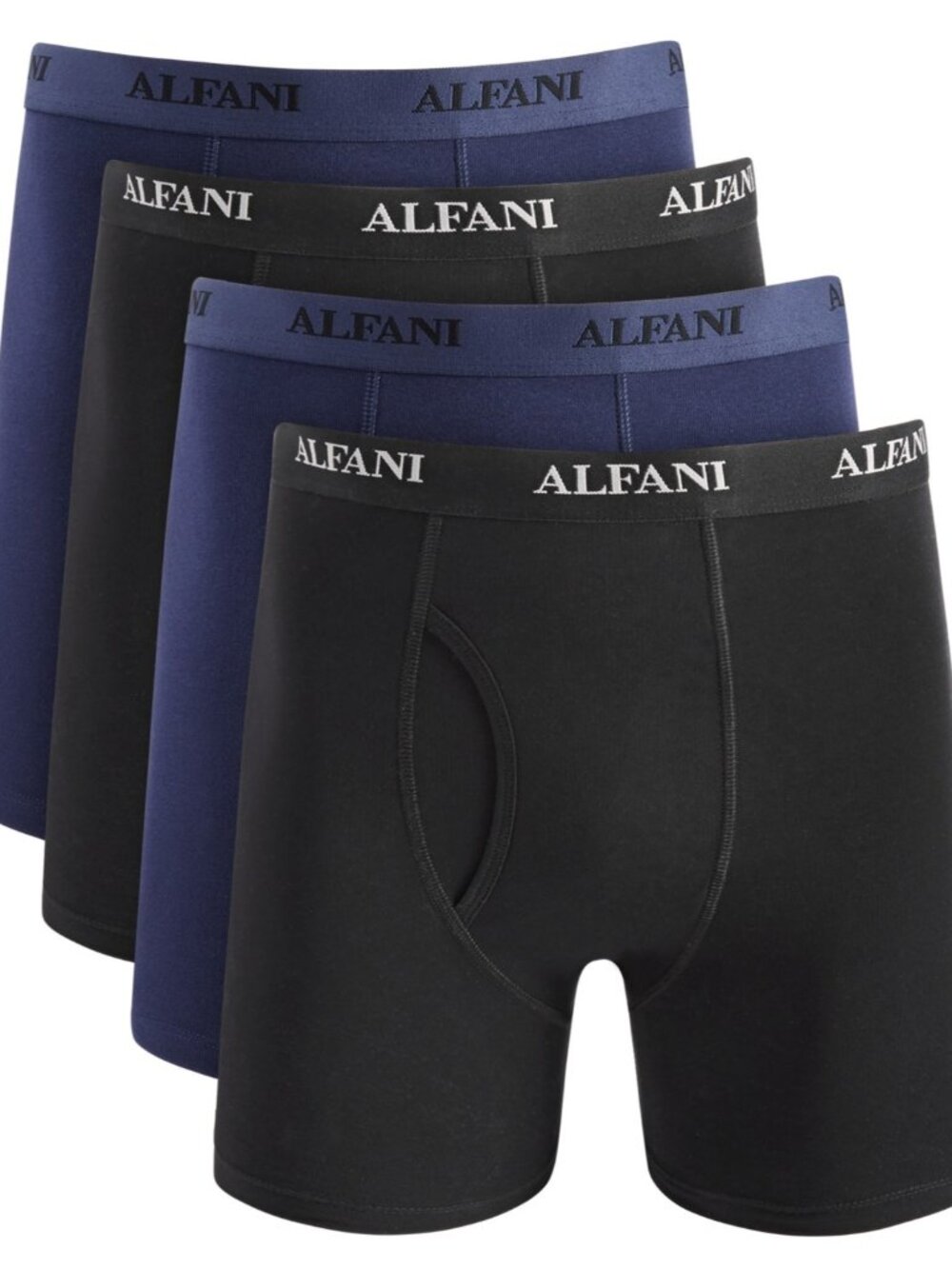 Alfani Men's 4-Pk. Moisture-Wicking Cotton Boxer Briefs Navy Black Combo